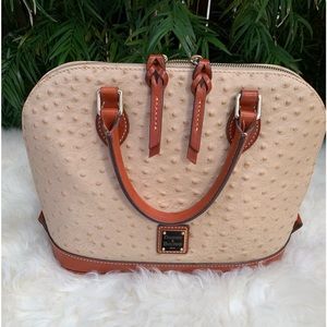 Authentic Dooney & Bourke Zip Top Dome, Double Handle, Leather Handbag.